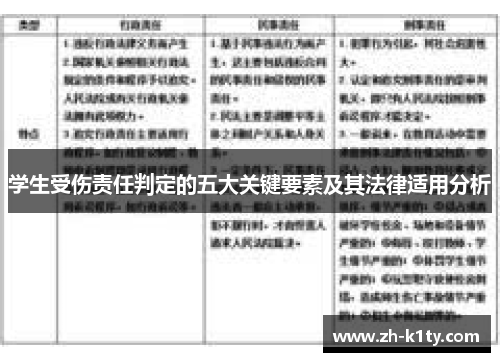 学生受伤责任判定的五大关键要素及其法律适用分析